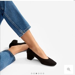 Everlane Day Heel in Black Suede